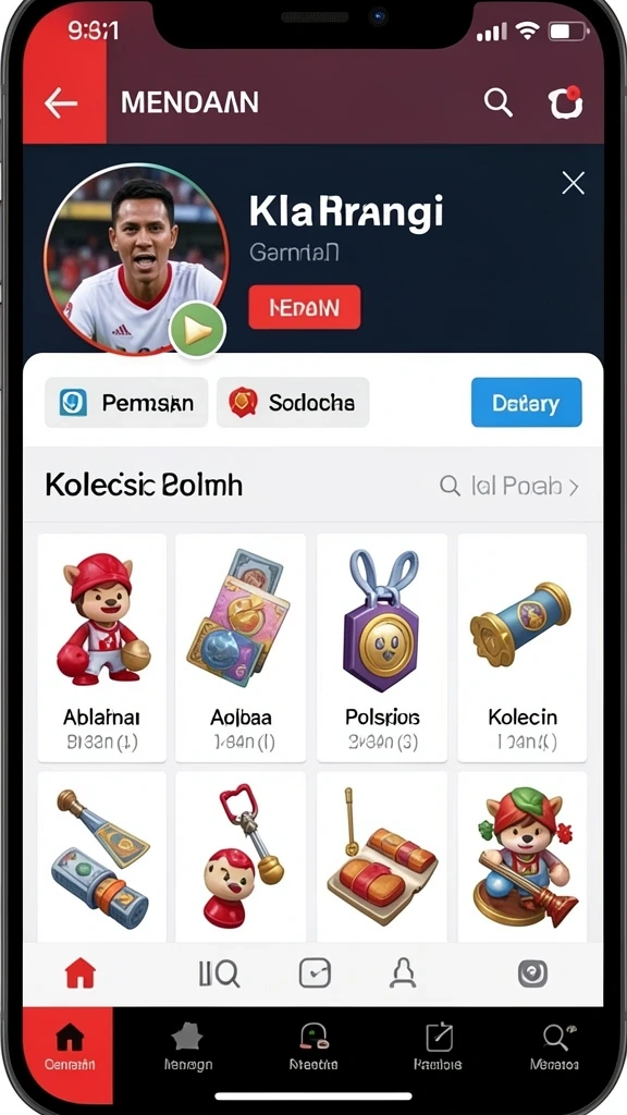 Screenshot aplikasi menunjukkan halaman utama dengan antarmuka yang menarik.