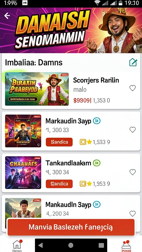 Menu permainan yang beragam dan mudah dijelajahi.