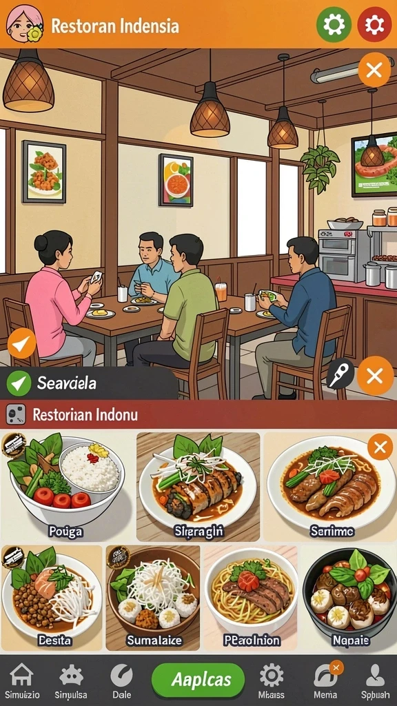 Tampilan awal game dengan karakter penuh warna.