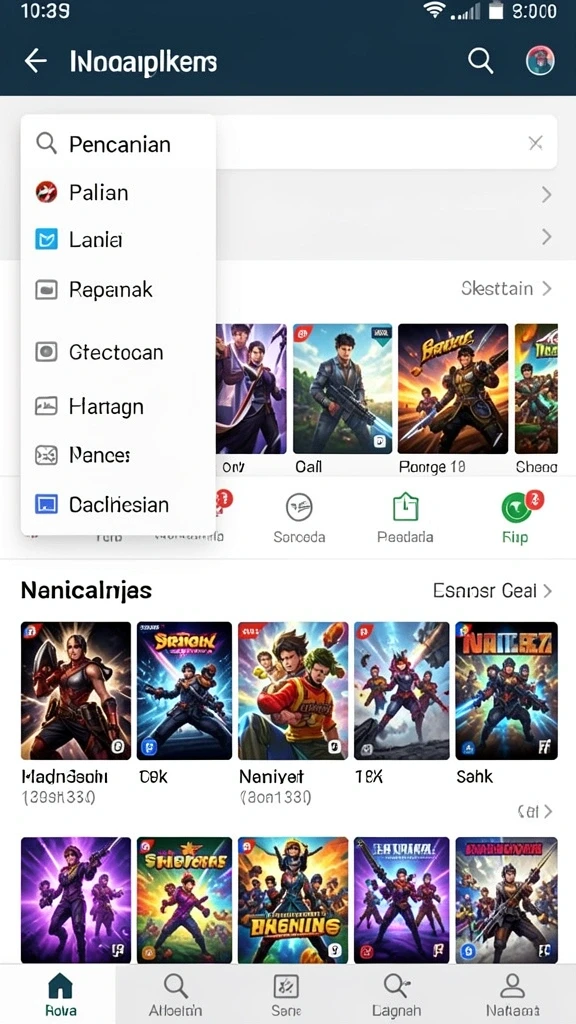 Layar awal yang menarik dan mudah dinavigasi.