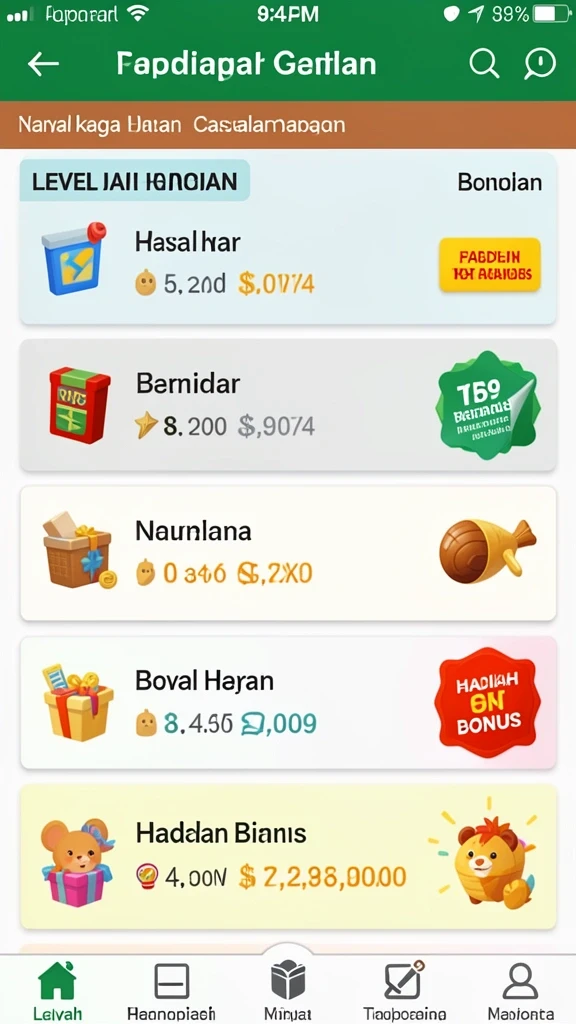 Karakter unik dan menarik dengan banyak variasi.