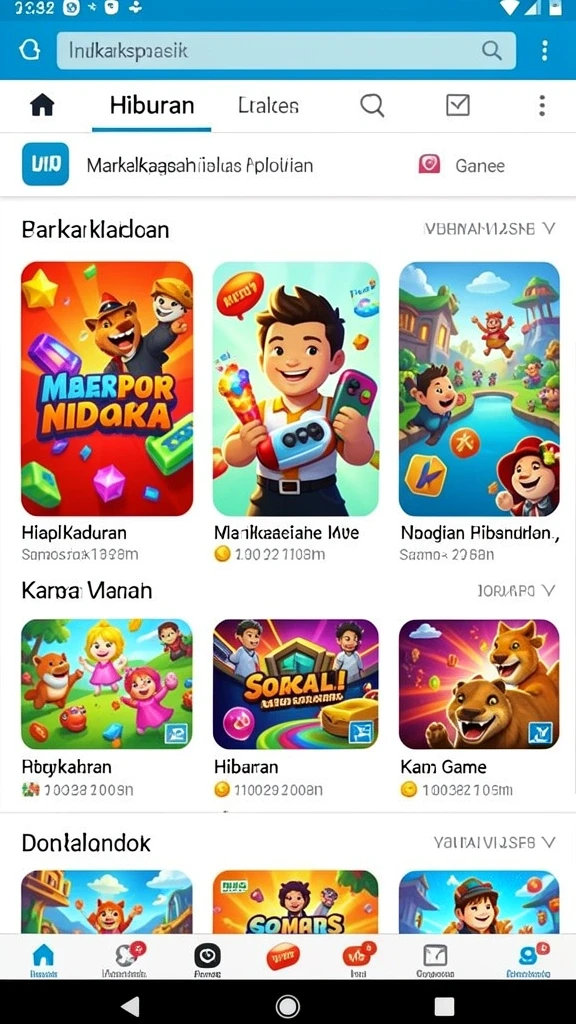 Tampilan permainan yang menarik dan penuh warna.